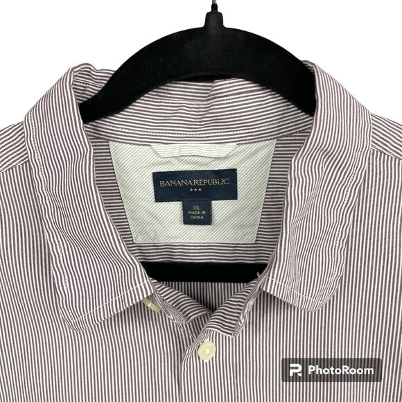Men's BANANA REPUBLIC Striped‎ Button-Down Long Sleeve- Size XL - Picture 4 of 14